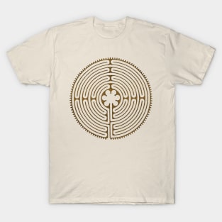 CHARTRES Labyrinth - Antique Metal Style Symbol T-Shirt